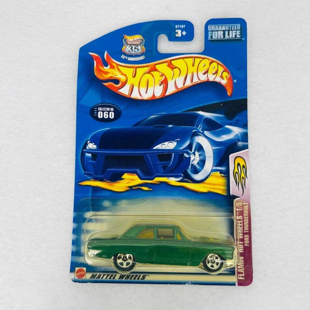 Hot Wheels 2003 Ford Thunderbolt Green Flamin Hot Wheels 1/5 Collector 060 57197